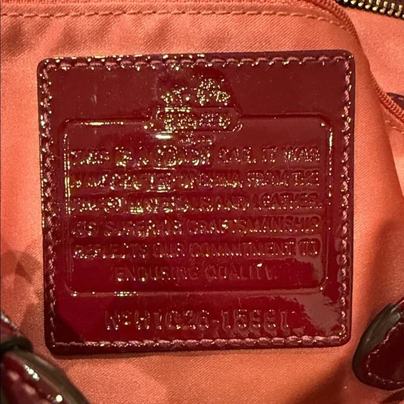 Vintage Coach Madison Burgundy Patent Leather Satchel